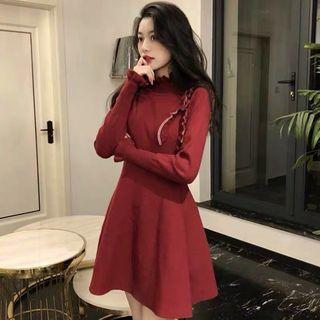 Long-sleeve Ruffled Mini A-line Dress