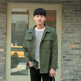 Flap-pocket Oversized Jacket