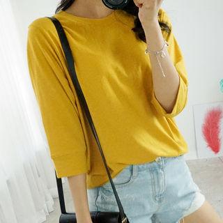 2/3-sleeve Colored T-shirt