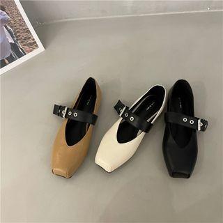 Square Toe Buckled Mary Jane Shoes