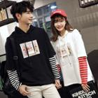 Couple Matching Printed Mock Two-piece Hoodie