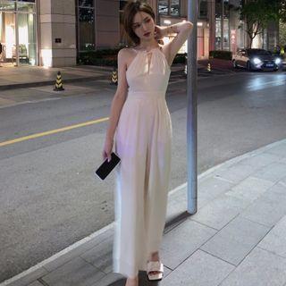 Halter-neck Wide Leg Jumpsuit
