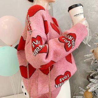 Heart Sweater Pink - One Size