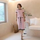 Contrast-trim Knit Top & Skirt Set