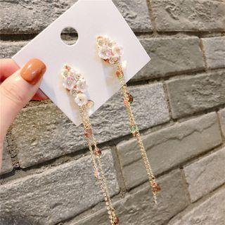 Alloy Flower Fringed Earring 1 Pair - As Shown In Figure - One Size