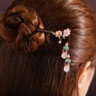 Irregular Pearl Resin Flower & Cloisonne Hair Stick