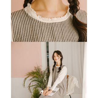 Lace-trim Midi Cotton Dress