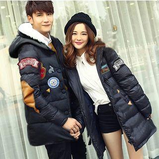 Hooded Applique Down Jacket