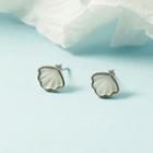 Shell Alloy Earring 1 Pair - Silver & White - One Size