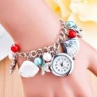 Seashell Charm Bracelet Watch Silver - One Size