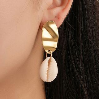 Alloy Disc & Shell Dangle Earring