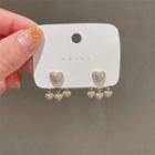 Heart Alloy Swing Earring 1 Pair - S925 Silver Needle - Gold - One Size