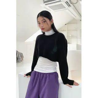 Raglan Thumbhole Cropped Sweater