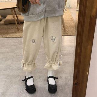 Drawstring-cuff Straight Leg Corduroy Pants