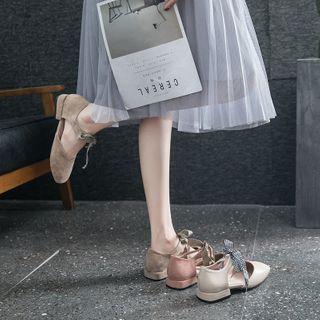 Bow-accent Low-heel Sandals