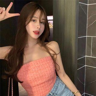 Cropped Tube Top Pink - One Size