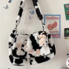 Fluffy Cow Print Messenger Bag