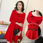 Peter Pan Collar Buttoned A-line Dress