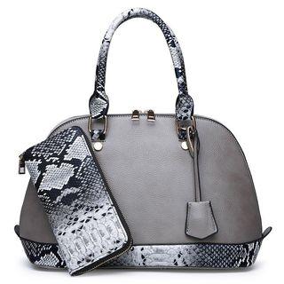 Set: Snake Print Tote Bag + Long Wallet