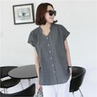 Linen-blend Blouse