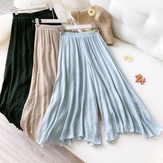 Cropped Asymmetric Wide-leg Pants