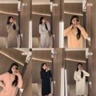 Plain Turtleneck Long-sleeve Knit Shift Dress