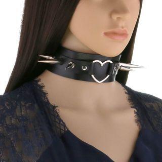 Heart Studded Faux Leather Choker