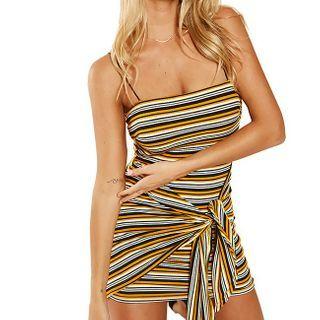 Striped Strappy Sheath Dress