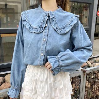Peter-pan-collar Denim Shirt