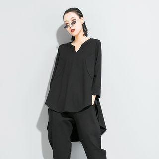 3/4-sleeve High Low Top