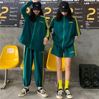 Contrast Trim Zip Jacket / Sweatpants / Sweatshorts / Set