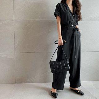 Shirtwaist Jumpsuit With Sash
