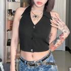 Halter Button-up Top