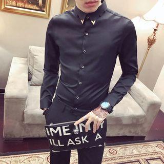 Metal Collar Shirt