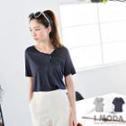 Short-sleeve Twisted-front Top
