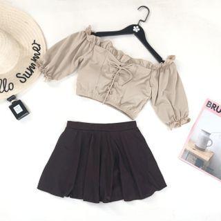 Lace Up Tankini Top / Swim Skirt / Bikini Bottom / Set