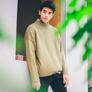Loose Fit Mock Neck Sweater