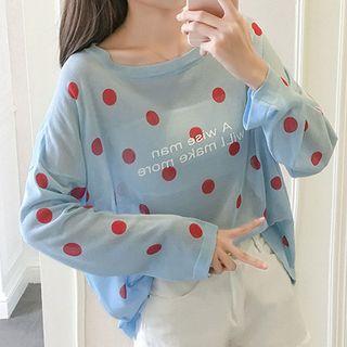 Polka Dot Lettering Sweater
