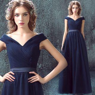 Pleated Evening Gown