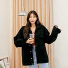Metal-button Collared Cotton Jacket