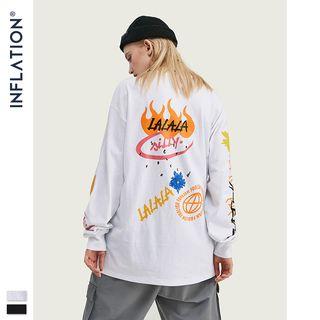 Couple Long-sleeved Printed T-shirt