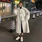 Fleece Loose-fit Coat White - One Size