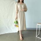 Midi Peasant Dress & Sash
