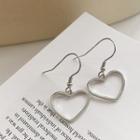 925 Sterling Silver Heart Dangle Earring E139 - 1 Pair - Cutout Heart - White Gold - One Size