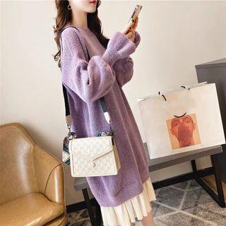 Two-tone Panel Midi Sweater Dress