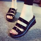 Patent Platform Slide Sandals