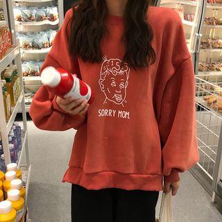 Cartoon Print Sweatshirt / Contrast Trim Harem Pants