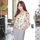 Bow-tie Floral Print Top