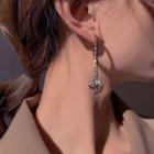 Color Block Rhinestone Drop Earring 1 Pair - Blue & Red & Yellow - One Size
