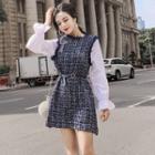 Mock Two-piece Tweed Dress